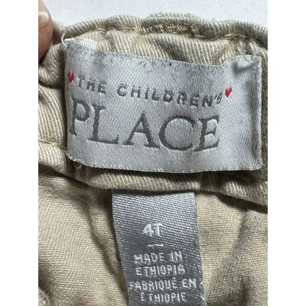 The Children’s Place Girls Khaki Uniform Pants 4T Stretch Adjustable Waist